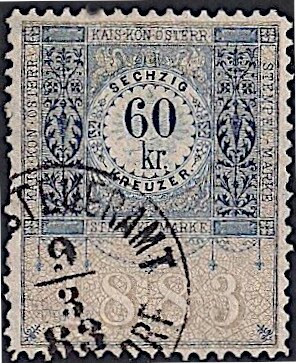 Stempel Marke 1883 60kr