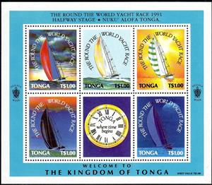 Souvenir Sheet, Whitbread Round the World Race, Tonga,  , Sailing