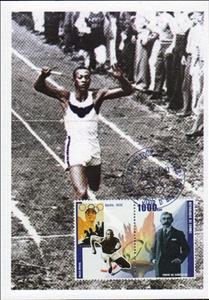 Souvenir Sheet, Jesse Owens, Cinderellas,  , Athletes, Biathlon, Olympic Games, Running