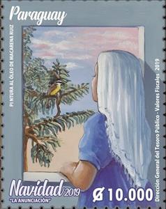 Stamp, Painting by Macarena Ruiz, Paraguay,  