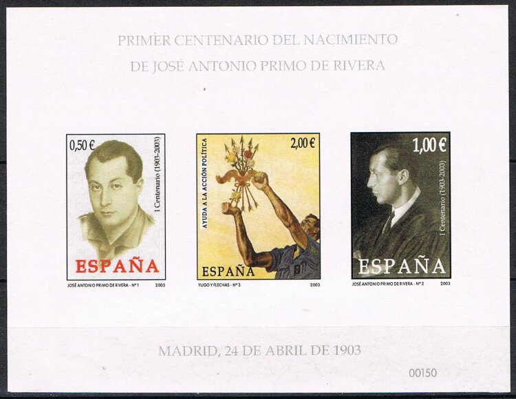 HB I Cent. Birth José Antonio Primo de Rivera