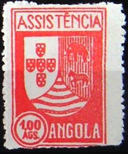 Stamp, Assistencia-elephant, Angola,  , Heraldic Animals, Elephants, Zebras, Coats of Arms