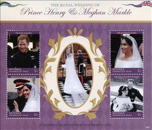 Mini Sheet, Wedding of Prince Harry and Meghan Markle, Saint Vincent Grenadines,  , Famous People, Princes, Princesses, Royalty, Weddings
