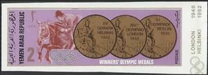 Stamp, Show Jumping 1936, 1948, 1952, Yemen, Arab Republic,  , Equestrianism and horse riding, Olympic Games
