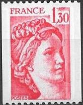 Stamp, Sabine coil stamp, France,  , Women