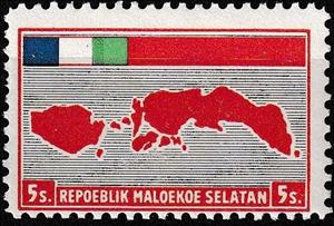 Stamp, Map (Ambon, Sapora and Ceram) and flag series, Cinderellas,  , Flags, Maps