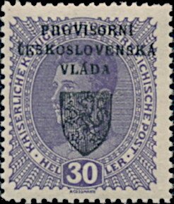 Stamp, Austria Stamps Overprinted "PROVISORNÍ ČESKOSLOVENSKÁ VLÁDA", Czechoslovakia,  , Heads of State, Royalty