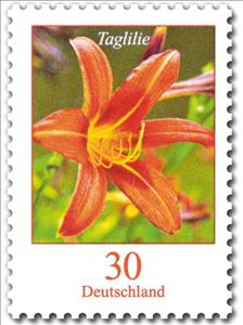 Stamp, Tiger Daylily (Hemerocallis fulva), Germany, Federal Republic,  , Flowers, Plants (Flora)