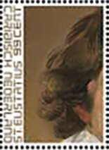 Stamp, Detail of "Self-Portrait of a Man" by Frans Hals, Caribbean Netherlands,  , Art