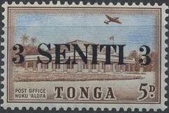 Stamp, Surcharged in Black or Red, Tonga,  , Houses