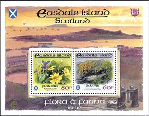 Mini Sheet, Flora and Fauna, Cinderellas,  , Animals (Fauna), Plants (Flora)