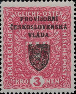 Stamp, Austria Stamps Overprinted "PROVISORNÍ ČESKOSLOVENSKÁ VLÁDA", Czechoslovakia,  , Coats of Arms