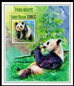 Souvenir Sheet, Pandas, Guinea-Bissau,  , Animals (Fauna), Bears, Giant Pandas, Mammals