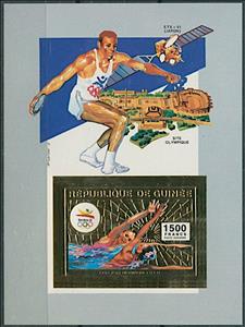 Souvenir Sheet, Synchronized Swimming, Guinea,  , Olympic Games, Sports