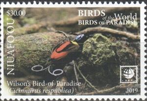 Stamp, Wilson's Bird of Paradise, Niuafo'ou,  , Birds