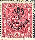 Austria Stamps Overprinted "ČESKO-SLOVENSKÝ STÁT" and Lion