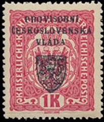 Stamp, Austria Stamps Overprinted "PROVISORNÍ ČESKOSLOVENSKÁ VLÁDA", Czechoslovakia,  , Coats of Arms