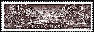 Stamp, Champs-Elysées (from 1995 Stamp Design), France,  , Buildings, Monuments, Townscapes / City Views