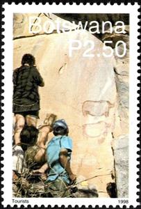 Stamp, Rock paintings in the Tsodilo Hills, Botswana,  