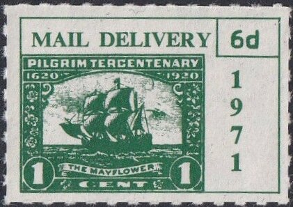 Pilgrim Tercentenary Mail Delivery 1620-1920. Mayflower