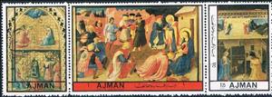 Stamp, Religious paitings by Fra Angelico, Ajman,  , Paintings