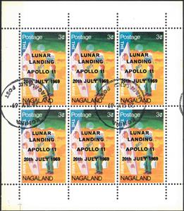 Mini Sheet, Lunar Landing Apollo 11, Cinderellas,  