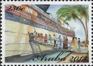 Stamp, Embarkation, Aruba,  , Cruise Ships, Passenger-ships, Ships