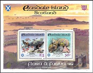 Mini Sheet, Flora and Fauna, Cinderellas,  , Animals (Fauna), Plants (Flora)