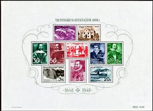 Souvenir Sheet, 300th Anniversary of Restoration of Angola to Portugal, Angola,  , Anniversaries and Jubilees