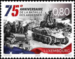 Stamp, 75th Anniversary of the Battle of the Ardennes (Bulge), Luxembourg,  , Second World War