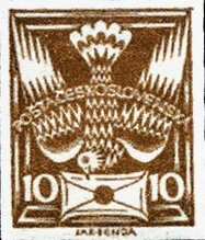 Stamp, Dove, Czechoslovakia,  , Birds, Pigeons, Stylized Animals