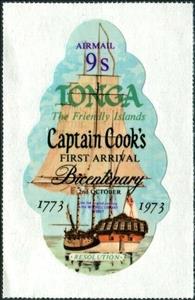 Stamp, Ship "Resolution", Tonga,  , Explorers, Sailing Ships