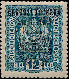 Stamp, Austria Stamps Overprinted "ČESKOSLOVENSKÁ STÁTNÍ POŠTA", Czechoslovakia,  , Coats of Arms, Crowns and Coronets, Golden Objects, Jewelery