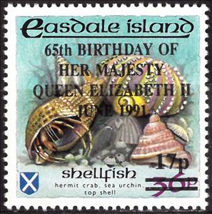 Stamp, Shells, Cinderellas,  , Animals (Fauna), Shells
