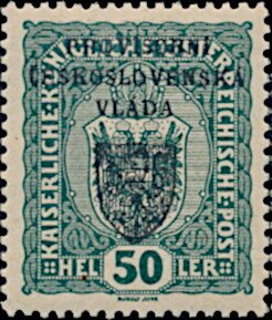 Stamp, Austria Stamps Overprinted "PROVISORNÍ ČESKOSLOVENSKÁ VLÁDA", Czechoslovakia,  , Coats of Arms, Heraldic Animals