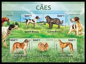Mini Sheet, Dogs, Guinea-Bissau,  , Animals (Fauna), Dogs, Mammals