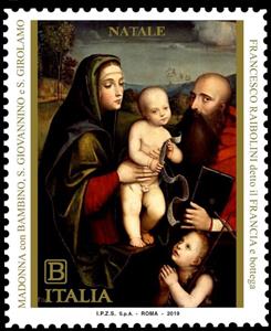 Stamp, Christmas - Francesco Raibolini, Italy,  , Christmas