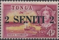 Stamp, Surcharged in Black or Red, Tonga,  , Queens