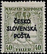 Stamp, Hungarian Queen Zita Stamp ovpr. ČESKO SLOVENSKÁ POŠTA, Czechoslovakia,  