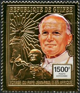 Stamp, Pope John Paul II, Guinea,  , Popes