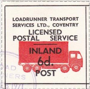 Stamp, Loadrunner Transport Services Licensed Postal Service Inland, Personalized and Private Mail Stamps,  , Postal Services, Postal Traffic, Transport