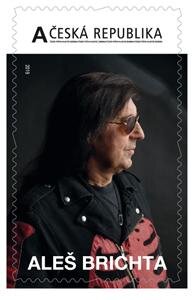 Stamp, Aleš Brichta - obličej profil, Personalized and Private Mail Stamps,  , Famous People, Men, Music, Musicians, Singers
