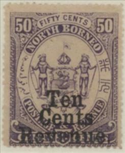 Stamp, Coat of Arms Surcharged "Ten Cents Revenue.", North Borneo,  , Coats of Arms