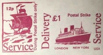 Se-tenant, London New York Delivery Service, Personalized and Private Mail Stamps,  , Postal Services, Ships
