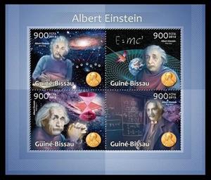 Mini Sheet, Albert Einstein, Guinea-Bissau,  , Famous People, Physicists