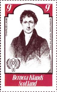 Stamp, Charles Lamb, Cinderellas,  , Famous People