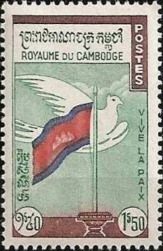 Cambodian Flag and Dove