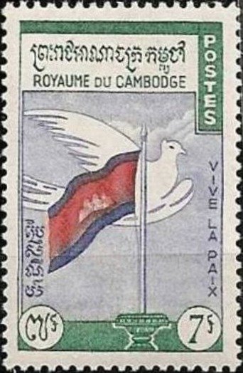 Cambodian Flag and Dove