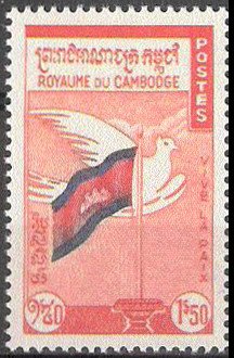 Cambodian Flag and Dove