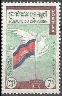 Cambodian Flag and Dove